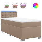 vidaXL Sommier à lattes de lit avec matelas Cappuccino 90x190 cm