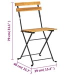 vidaXL Mobilier à dîner d'extérieur pliable 7 Pièces Bois d'acacia solide