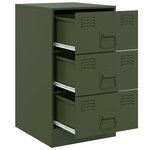 vidaXL Table de chevet vert olive 34 5x39x62 cm acier