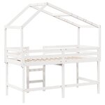 vidaXL Lit superposé avec échelle et toit sans matelas blanc 90x200 cm