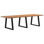 vidaXL Table à manger avec bord naturel 280x100x74cm bois massif chêne