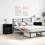 vidaXL Table de nuit 2 Pièces Chêne noir 50 x 32 x 60cm Bois d'ingénierie