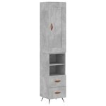 vidaXL Buffet haut Gris béton 34 5x34x180 cm Bois d'ingénierie