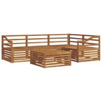 vidaXL Ensemble de canapés d'extérieur 5 Pièces Naturel