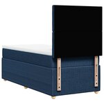vidaXL Sommier à lattes de lit avec matelas Bleu 90x190 cm Tissu