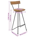vidaXL Tabourets de bar lot de 2 bois de teck massif
