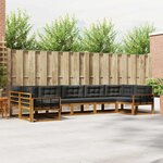vidaXL Ensemble de canapés d'extérieur 7 Pièces Naturel et Anthracite