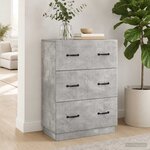 vidaXL Armoire à tiroirs Gris béton 66 x 34 5 x 87 cm