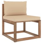 vidaXL Canapé de milieu palette de jardin avec coussins beige