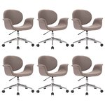 vidaXL Chaises pivotantes à manger lot de 6 taupe tissu