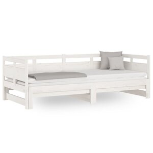 vidaXL Lit coulissant sans matelas blanc 2x(80x200)cm