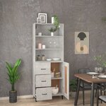 vidaXL Buffet haut Gris béton Bois d'ingénierie