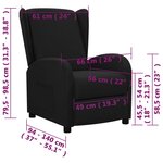 Vidaxl fauteuil inclinable noir tissu