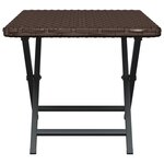 vidaXL Table pliable marron 45x35x32 cm résine tressée