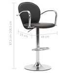 vidaXL Tabourets de bar avec accoudoir lot de 2 noir similicuir