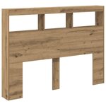 vidaXL Armoire tête de lit avec LED chêne artisanal 140x17x102 cm