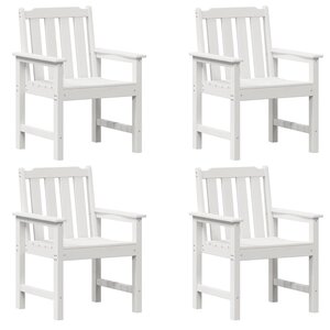 vidaXL Chaise de jardin. 4 Pièces Blanc 65.5 x 55.5 x 88cm Plastique