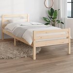 vidaXL Cadre de lit bois massif 75x190 cm petit simple