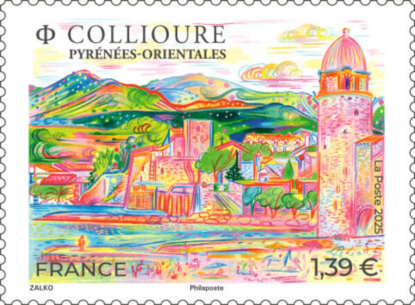 Timbre - Village préféré des Français 2023 : Collioure - Lettre verte