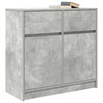 vidaXL Buffet avec tiroir gris béton 80x34x76 cm bois d'ingénierie