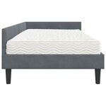 vidaXL Cadre de lit d'angle avec matelas Autre 2 Pièces Gris Velours