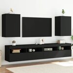 vidaXL Meubles TV muraux 2 Pièces noir 40 5x30x60 cm bois d'ingénierie