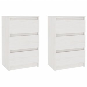 vidaXL Tables de chevet 2 Pièces Blanc 40x29 5x64 cm Bois de pin solide