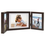 vidaXL Cadre photo dépliable Marron foncé 22x15 cm+2x(10x15 cm)