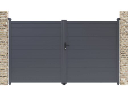 Portail aluminium "Marc" - 299.5 x 180.9 cm - Gris