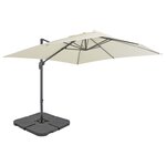 vidaXL Parasol avec base portable Sable