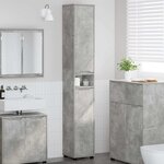 vidaXL Cabinet de salle de bain Gris béton 30 5 x 30 x 195 cm