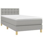 vidaXL Sommier à lattes de lit avec matelas Gris clair 90x200 cm Tissu