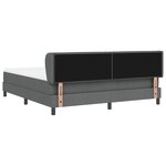 vidaXL Lit à ressorts avec matelas Gris foncé 180 x 200 cm tissu