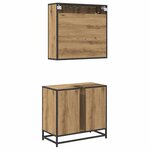 vidaXL Ensemble de mobilier de salle de bain 2 Pièces Chêne artisanal