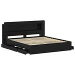 vidaXL Cadre de lit avec rangement Noir 180 x 200 cm Bois d'ingénierie