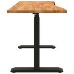 vidaXL Bureau Noir et Brun Clair 140 x 60 cm Bois de chêne massif