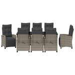 vidaXL Set de jardin de 9 pièces en rattan gris