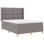 vidaXL Lit à ressorts avec matelas Taupe 140 x 200 cm tissu