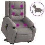 vidaXL Fauteuil inclinable de massage électrique Taupe Tissu