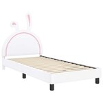 vidaXL Cadre de lit pour enfants avec tête de lit Blanc 90 x 190 cm PU