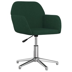 vidaXL Chaise pivotante de bureau Vert foncé Tissu