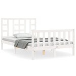 vidaXL Cadre de lit sans matelas blanc bois de pin massif