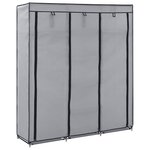 vidaXL Armoire avec compartiments et barres Gris 150x45x175 cm Tissu