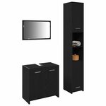 vidaXL Ensemble de mobilier de salle de bain 3 Pièces Chêne noir