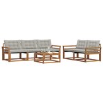 vidaXL Ensemble de canapés d'extérieur 6 Pièces Gris Naturel et Clair