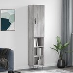 vidaXL Buffet haut Sonoma gris 34 5x34x180 cm Bois d'ingénierie