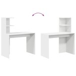 vidaXL Bureau avec étagère Blanc 102 x 50 x 124 cm Bois d'ingénierie
