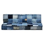 vidaXL Coussins de canapé palette 2 Pièces Bleu Patchwork en denim