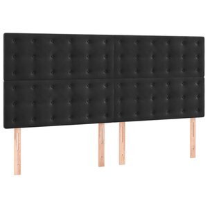 vidaXL Tête de lit Noir 200x5x118/128 cm Velours