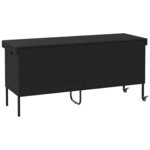 vidaXL Boîte de rangement de jardin et roues noir résine tressée